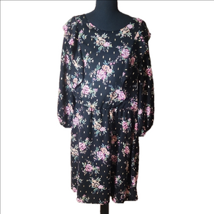 As U Wish Floral Black Dress, Size 1X